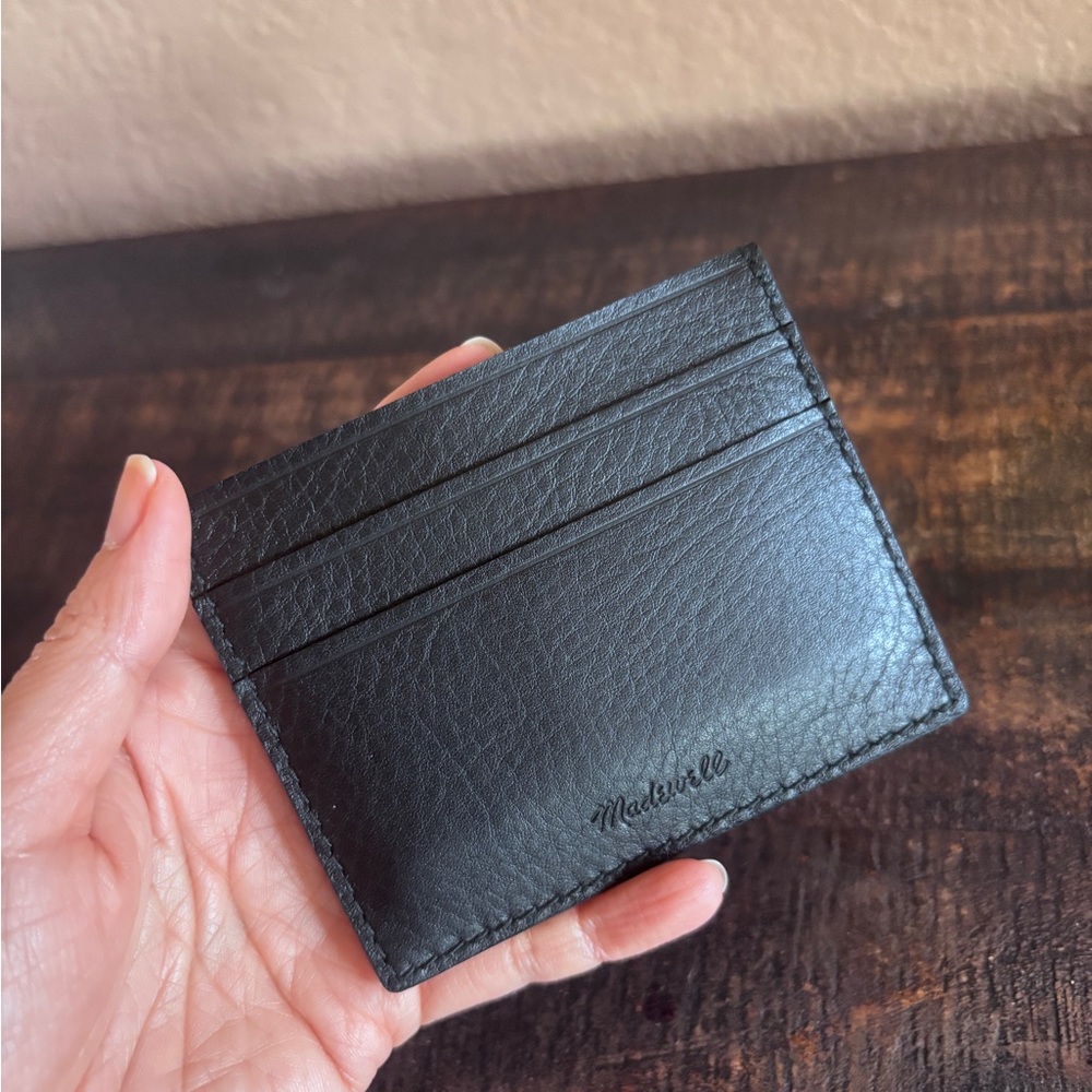 Brand New Madewell Black Leather Cardholder